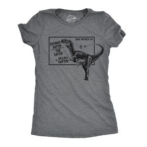 Womens Velociraptor T shirt Cute Funny Dinosaur Cool Graphic Tee for Ladies